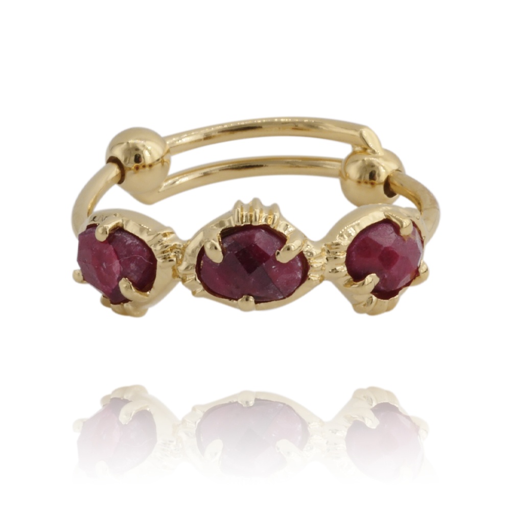 Bague trilogie rubis indien - Dolita select store de bijoux de créateurs