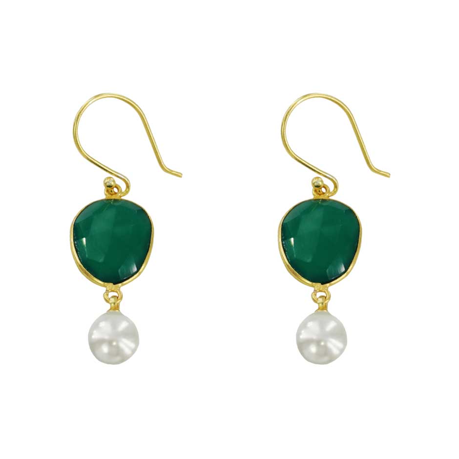 Boucles d'oreilles agate verte - Dolita select store de bijoux français