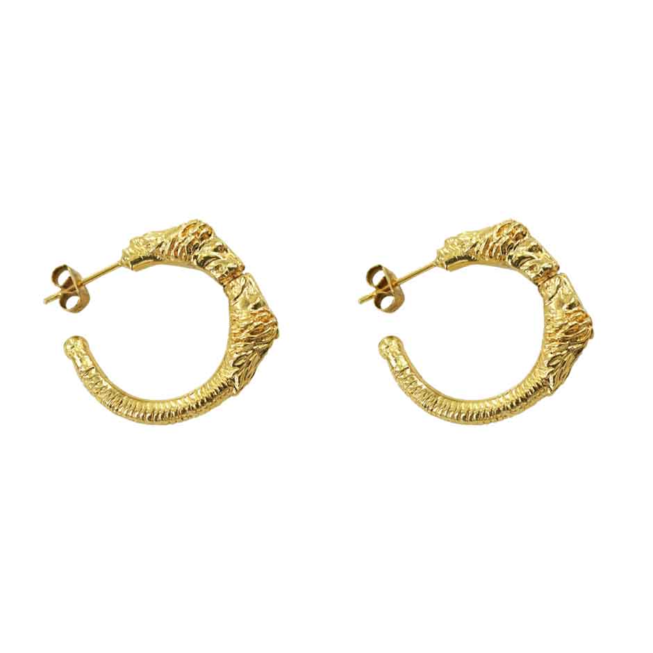 créoles dorées lion - Dolita select store de bijoux fantaisie créateurs FR