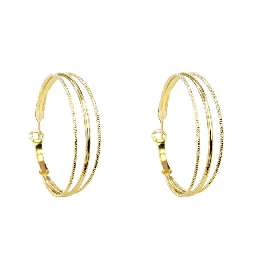 Boucles d'oreilles créoles dorées - Dolita bijoux créateurs français
