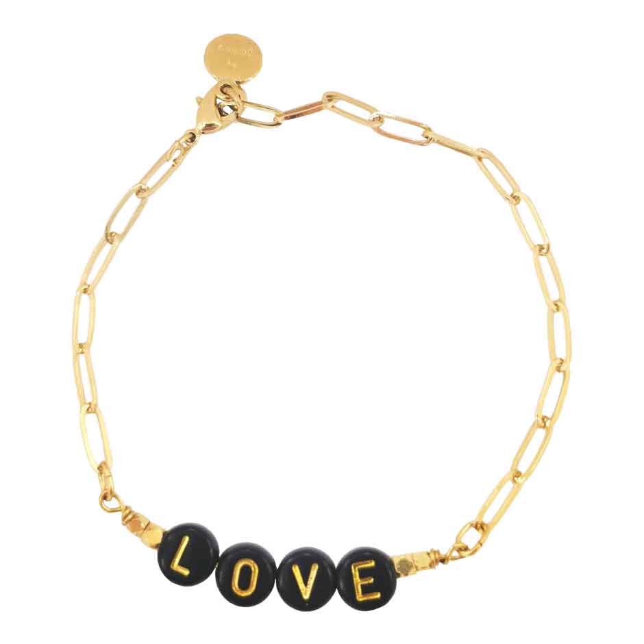 Bracelet Love perles noires - Dolita select store de bijoux fantaisie  français