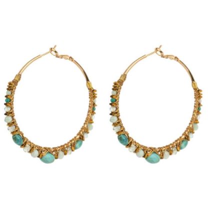 créoles Satellite perles turquoises - Dolita bijoux marques françaises