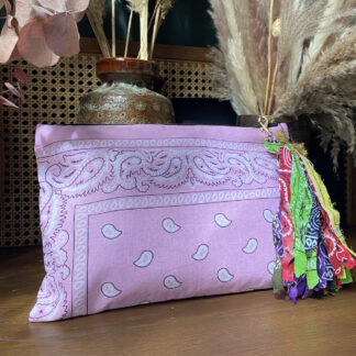 sac pochette femme tendance bandana rose par Lilou chez Dolita-bijoux